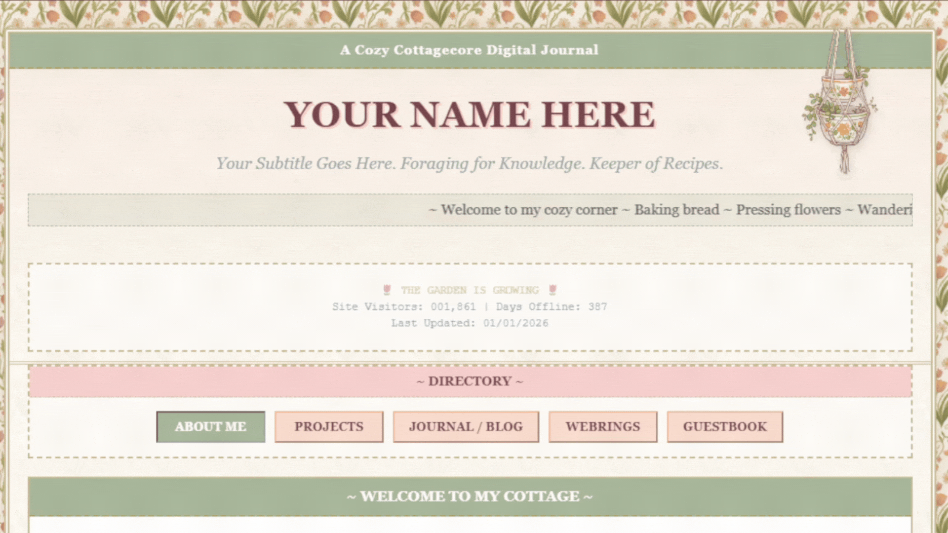 Cottagecore Template Preview